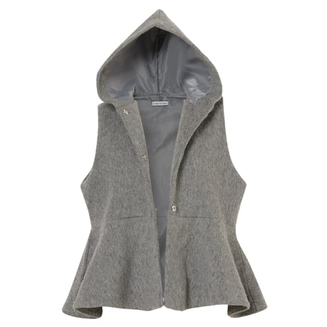 【In the morning】WOOL MOHAIR FLARE VEST (GRAY)
