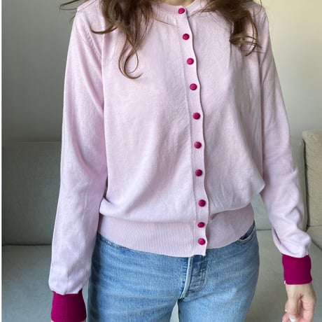 Bicolor cardigan(Pink)