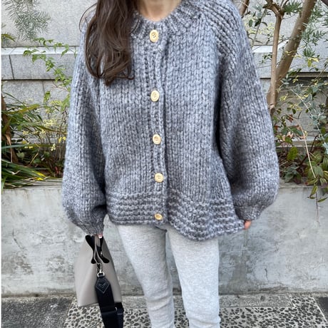 Low gauge volume cardigan(Gray)