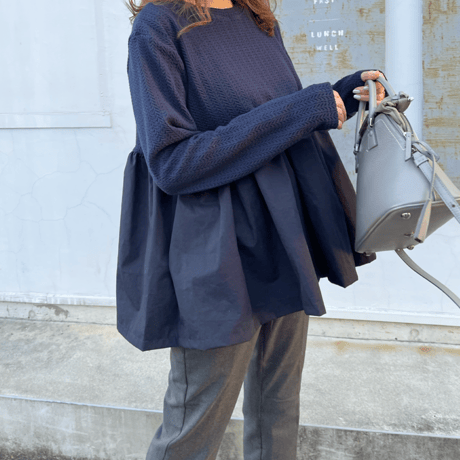 Volume flare pullover (Navy)