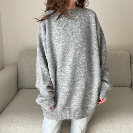 Wool long knit(Gray)