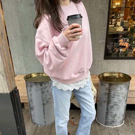 Layered lace sweat(Pink)