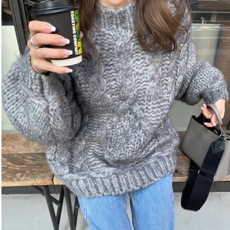 Low gauge volume knit(Gray)