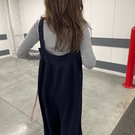 Wide pants salopetto(Navy)