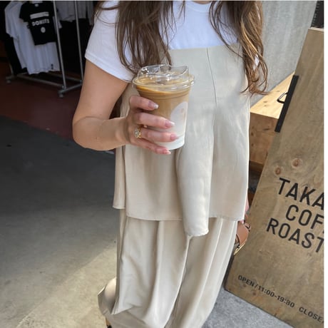 Flare camisole setup(Beige)