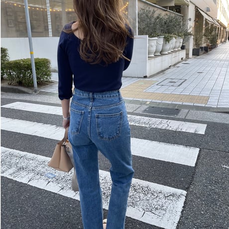 2way waffle tops(Navy)