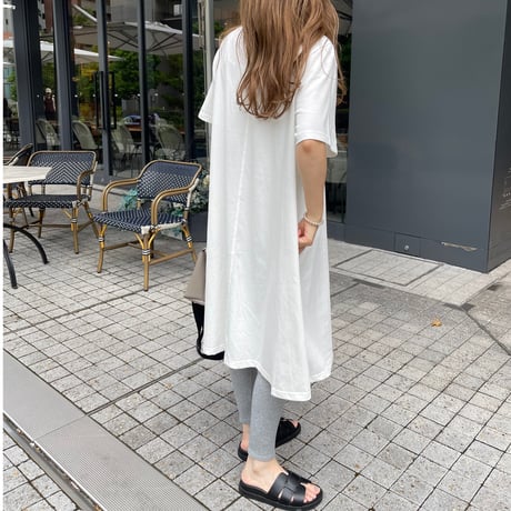 Cotton flare onepiece(White)