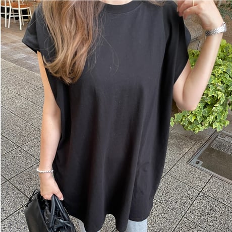 Cotton wide mini onepiece(Black)