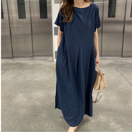 Mellow long onepiece(Navy)