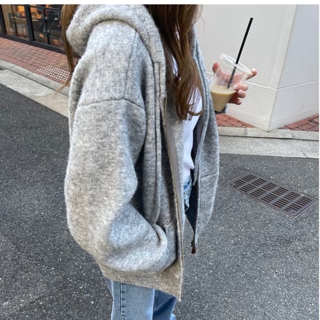 Foodie knit parker (Gray)