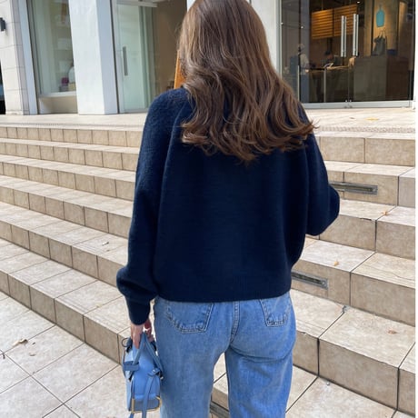 Heart button cardigan(Navy)
