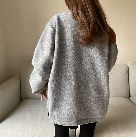 Over size wool knit(Gray)