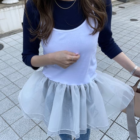 Tulle camisole(White)