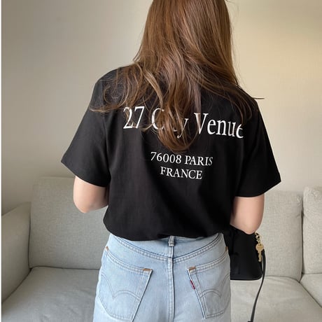 Back print logo t-shirts(Black)