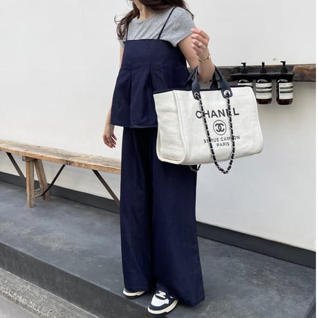 Flare camisole setup(Navy)