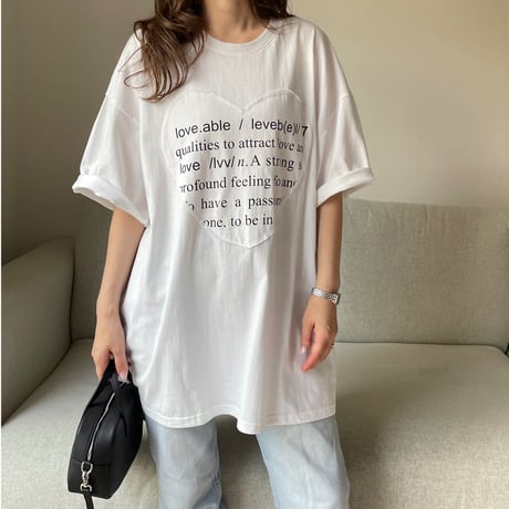 Heart over t-shirts(White)