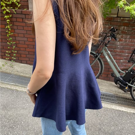 Flare knit pullover(Navy)
