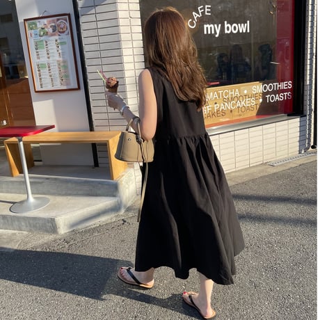 Simple box onepiece(Black)
