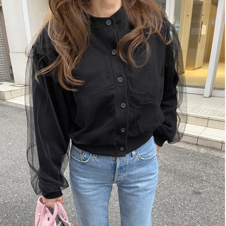 Chiffon cardigan(Black)