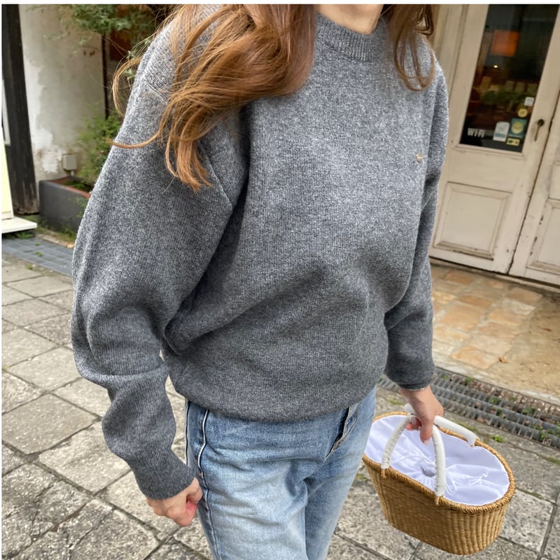 Gold plate basic knit(Charcoal gray) | K