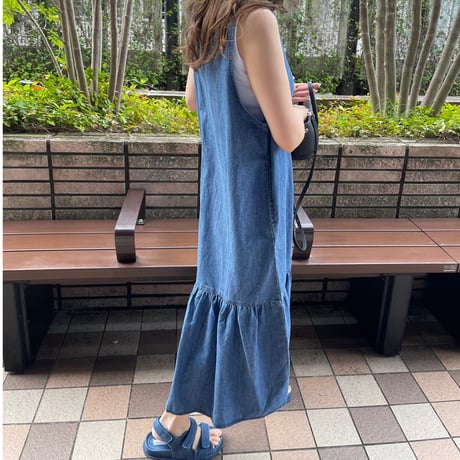 Flare long onepiece(Blue)