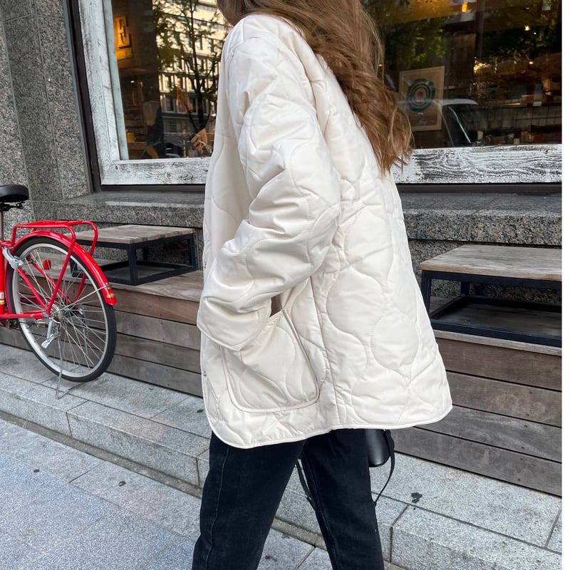 Quilting boa jacket (Ivory) | K Quilting boa jacket (Ivory) | K