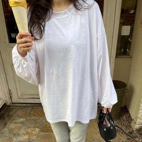 Puff sleeve long t-shirts
