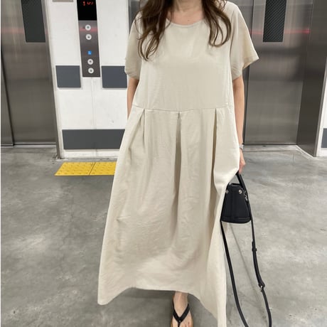 Mellow long onepiece(Beige)