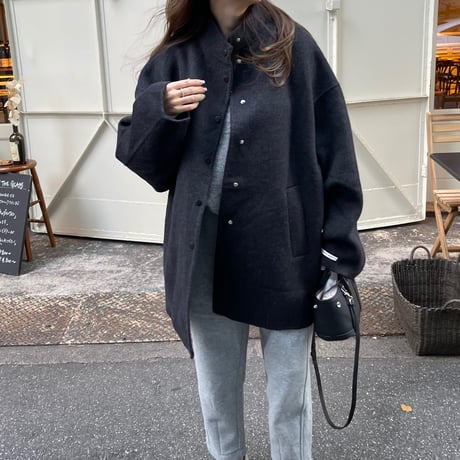 【Hand made】Wool100% Over coat(Black)