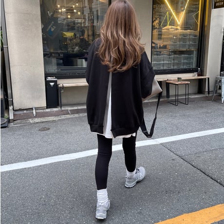 Back open sweat(Black)