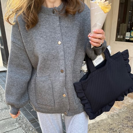 Double pocket cardigan (Gray)