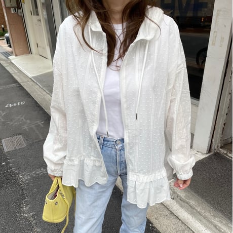 Frill foodie jamper(White)