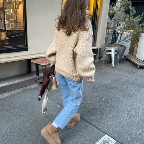 Low gauge volume knit(Beige)