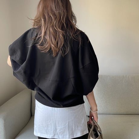 Wide balloon sweat tops(Black)