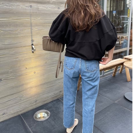 Wide balloon sweat tops(Black)