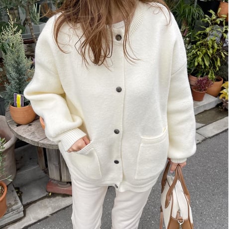 Double pocket cardigan (Ivory)