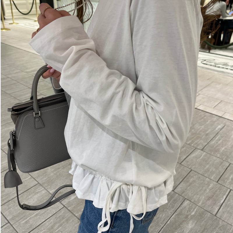 ORGUE オルグ　cut gather tops 白 ORGUE オルグ cut gather tops 白 レディース