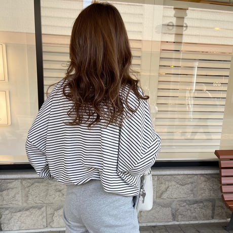 Border long t-shirts(Ivory)