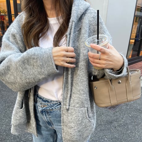 Foodie knit parker (Gray)