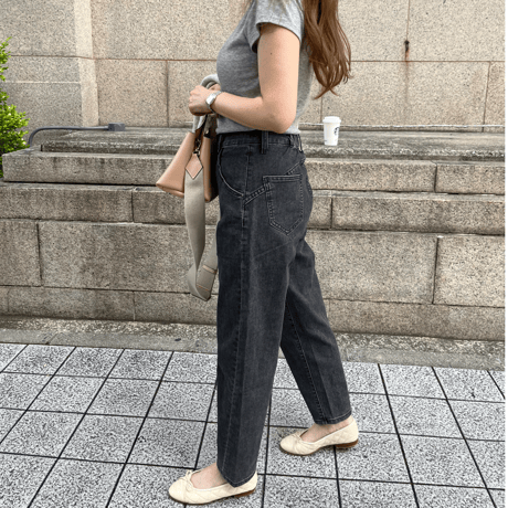 Taperd stretch soft denim(Gray)