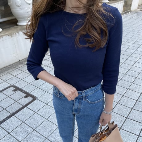2way waffle tops(Navy)
