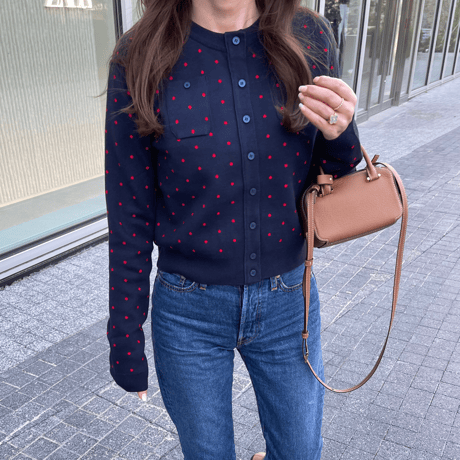 Dot pocket cardigan
