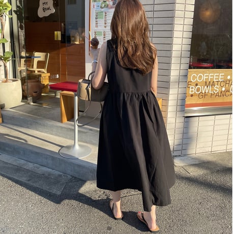 Simple box onepiece(Black)