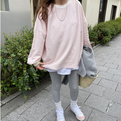 Boader long t-shirts (Pink)