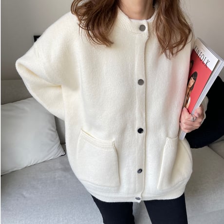 Double pocket cardigan (Ivory)