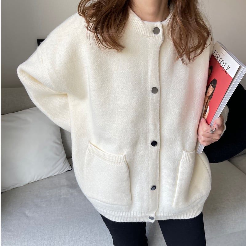 Double pocket cardigan (Ivory) | K