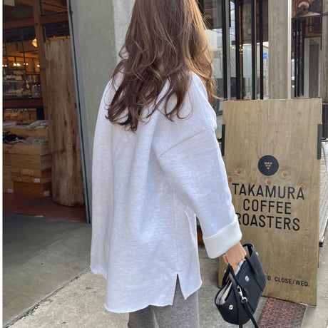 Side cut box pullover(Light gray)