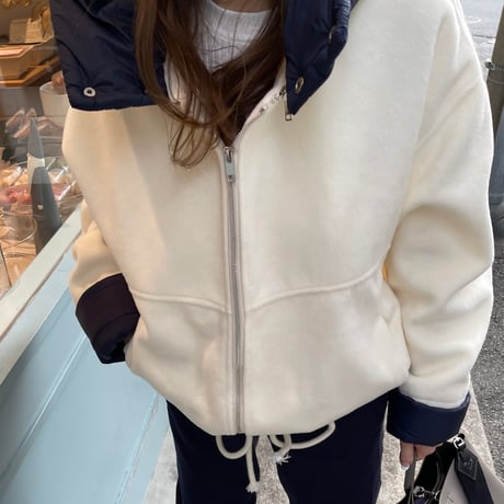 2way wool short coat (Ivory)