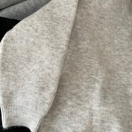 Wool blend crew neck knit(Oatmeal)