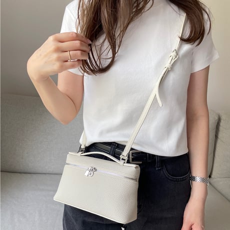 Leather mini sholder bag(Ivory)
